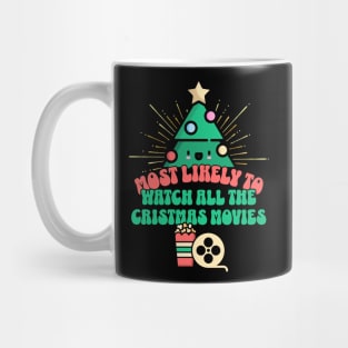 Retro Most Likely To Watch All the Christmas Movies Mug